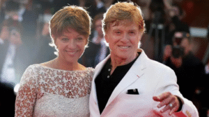 Robert Redford and his wife Sibylle are pictured on the red carpet in 2018.