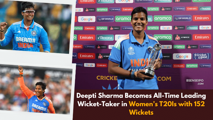 Deepti Sharma Becomes All-Time Leading Wicket-Taker in Women’s T20Is with 152 Wickets
