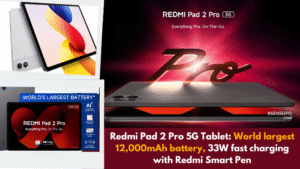 Redmi Pad 2 Pro 5G Tablet World largest 12,000mAh battery, IP66 rating, 33W fast charging with Redmi Smart Pen