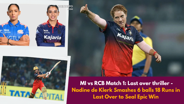 WPL 2026, MI vs RCB Match 1 Highlights Last over thriller - Nadine de Klerk Smashes 6 balls 18 Runs in Last Over to Seal Epic Win